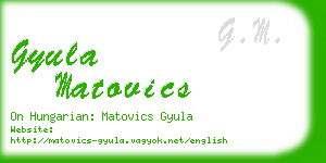 gyula matovics business card